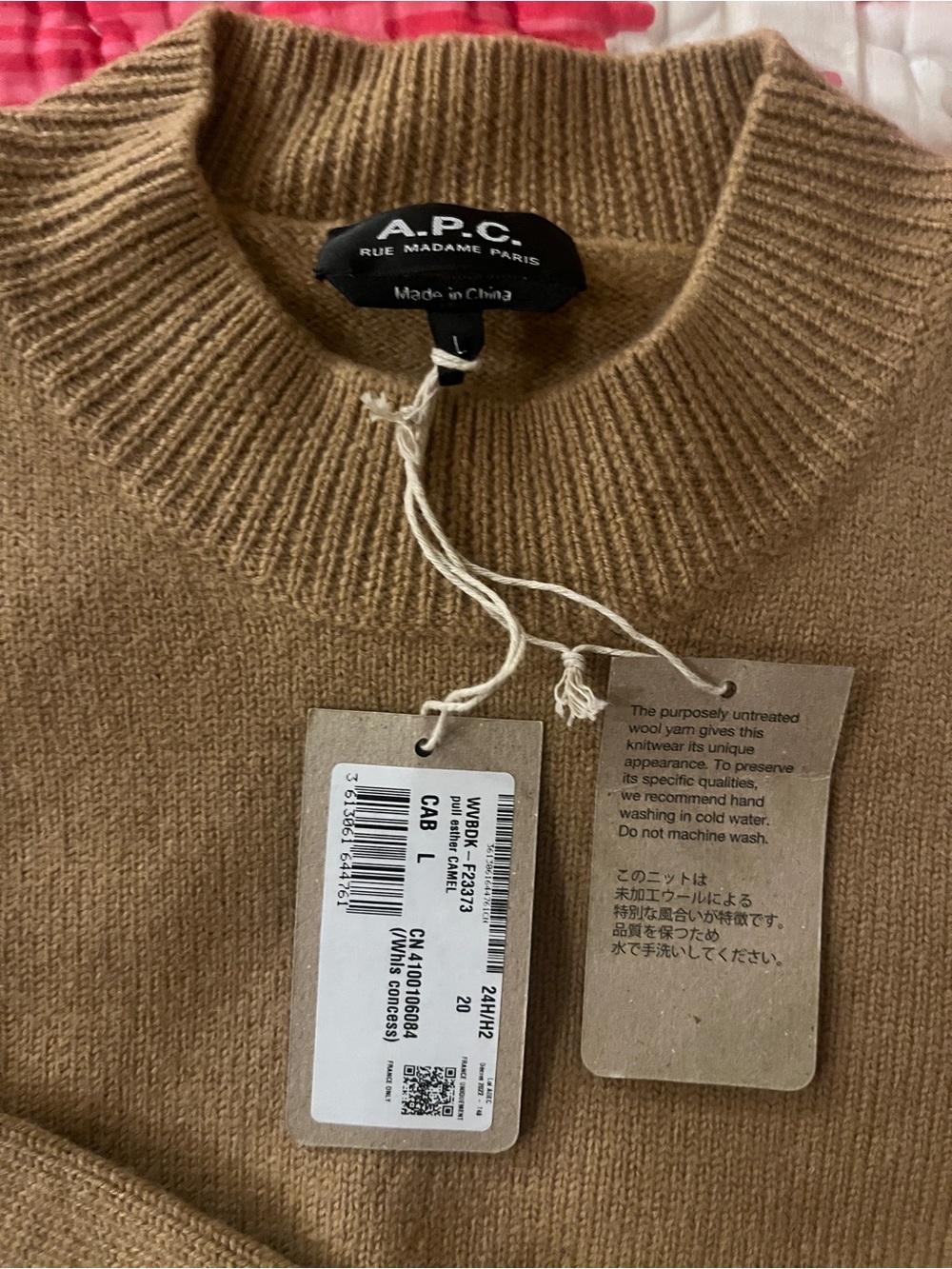 A.P.C. Women’s Esther Crewneck Sweater in Camel Brown - Picture 2 of 3
